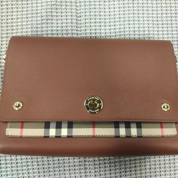 Burberry note check bag Brown - Picture 1 of 7
